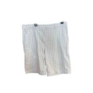 Lady Hagen Shorts Size 14 Plaid Mid Rise 10" Inseam Golf Light Purple & Green